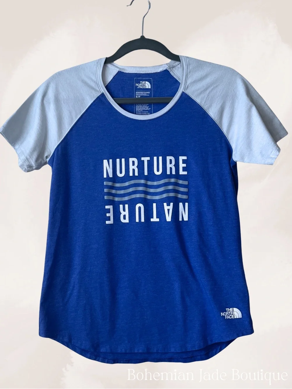 The North Face Nurture Nature Raglan Graphic Tee Women’s Small Blue T-Shirt - Picture 2 of 5